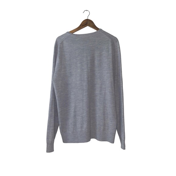 Fairlane 100% Merino Wool V Neck Sweater Mens Size XL Marled Light Gray - Picture 7 of 10